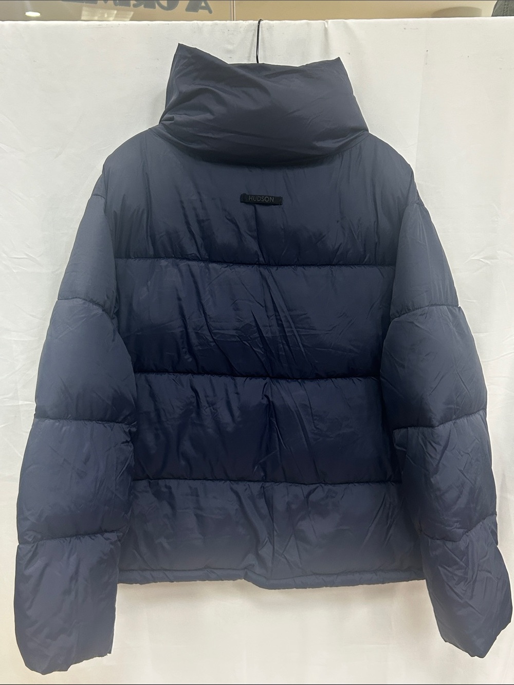 Hudson Jeans Navy High-Collar Quilted Puffer Jacket - Picture 6 of 7
